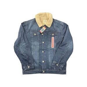 Axel Men's Rooney Sherpa Collar Premium Trucker Denim Jacket - Hunter Dark Wash